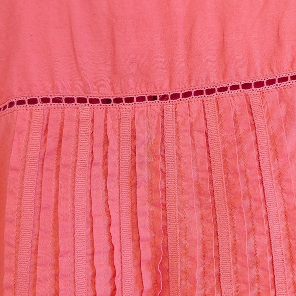 Meadow Rue Anthropologie Cotton Pintuck Boho Blouse Sz 10 Prairie Cottagecore - Picture 9 of 9